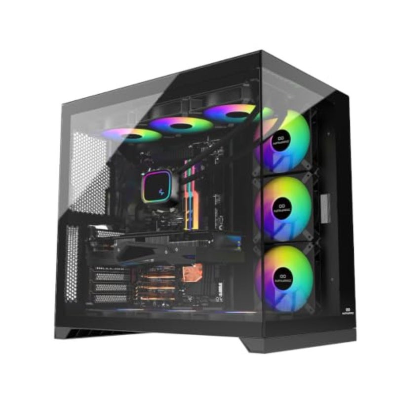 كمبيوتر مكتبي للألعاب 5070ti AMD Ryzen 7، ووحدة معالجة رسومات RTX 5070ti 16G، وذاكرة وصول عشوائي DDR5 سعة 16 جيجابايت، ومحرك أقراص SSD سعة 1 تيرابايت، ولوحة أم B650E، وحقيبة مكعبة، ومبرد سائل ARGB مقاس 360 مم، ووحدة PSU ذهبية بقدرة 750 وات، ونظام تشغيل Windows PRO باللون الأسود - Image 1