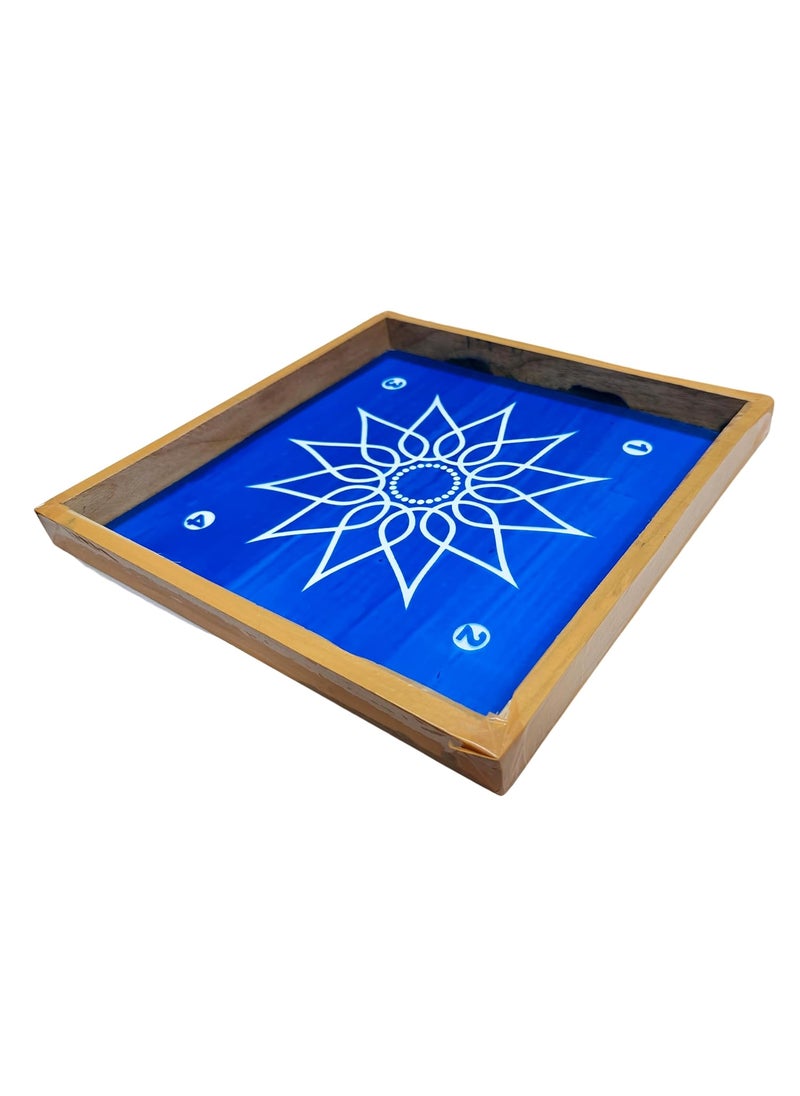 anciently Anciently Lotus Flower Padi Kolam Rangoli Stencil Wooden, Rangoli Sacha Wooden, 1 Piece (10x10 Inches)  - Image 1