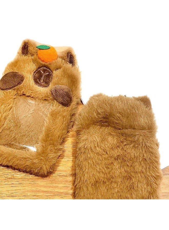 NIBEMINENT 1 - Piece Cartoon Orange Kapibala Kpop Photo Card Holder Pendant Key Chain ID Badge Holder ID Card Holder Photo Card Protector for School ID Office ID Access Card for Women Girls - Image 2