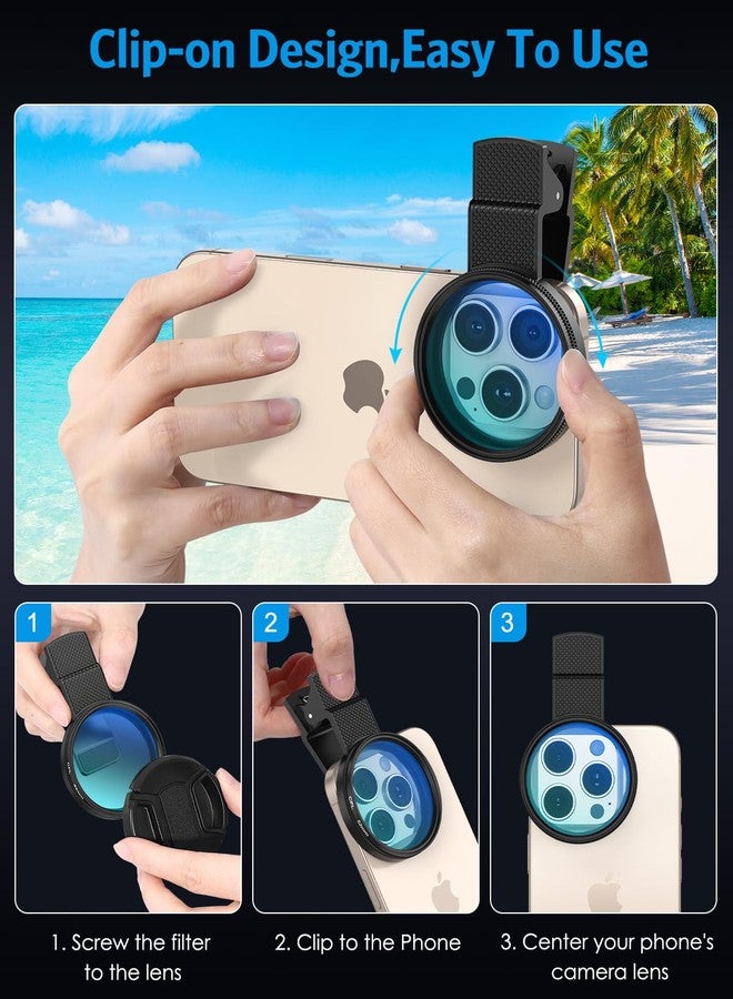 AMIR 52MM Clip-on CPL Phone Camera Lens Filter, Circular Polarizer Filter, Phone Lens Filter Kit Compatible with iPhone 17 16 15 14 13 12, Google Pixel and Other Android Smart Phones - Image 4