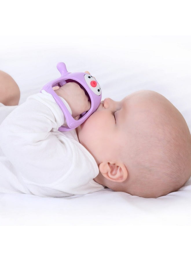 Smily Mia Smily Mia Smily Mia Penguin Teethers, Silicone Teethingtoys For Babies 0-6Months, Baby Teethers For 3-6Months, Hand Teether For Infants, Pacifiers For New Born,Light Purple  - Image 1