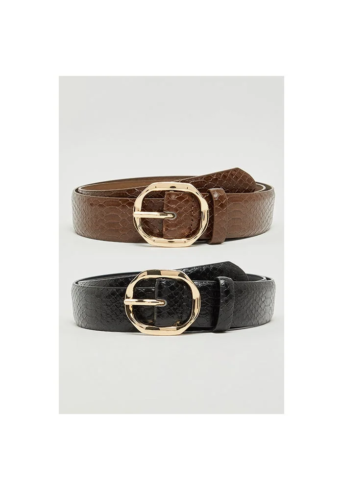 R&b 2 Pack Textured Belts