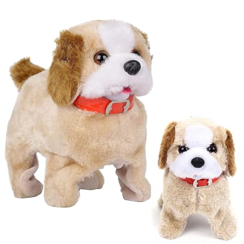 Styxon Jumping, Walking and Barking Dog Soft Toy Fantastic Puppy Battery Operated Back Flip Jumping Dog Jump Run Toy Kid (Jumping Dog) | Brown | Pack 1 - Image 1
