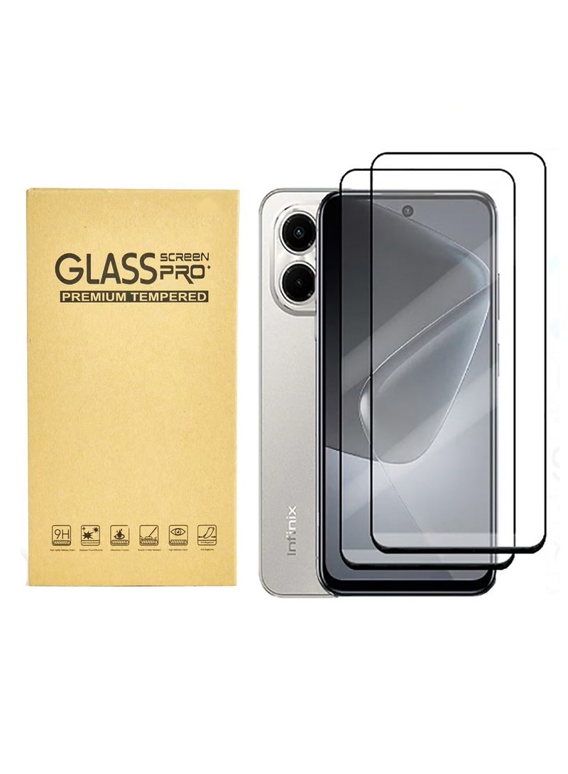 Glass for Infinix Hot 50i/Infinix Smart 9 Screen Protector Tempered Glass Hardness 9H HD Clear Anti-Fingerprint Film [2-Pack] - Image 1