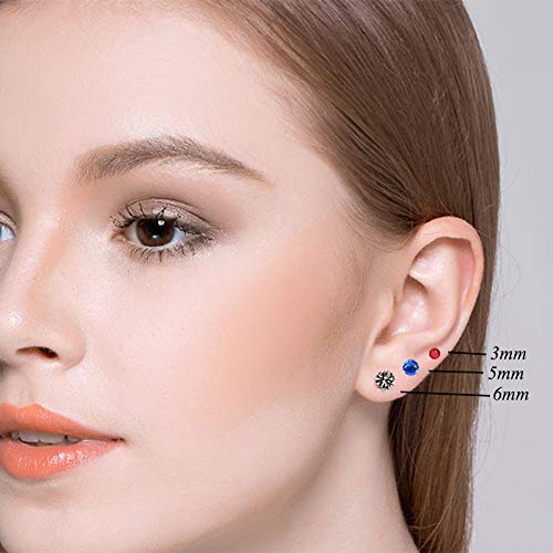 Spiritlele 12 Pairs Colors Crystal Magnetic Earrings Set CZ Clip on Non Piercing Fake Stud Earrings For Unisex - Image 3
