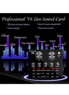 Generic Microphone,Live Sound Card & BM800 Suspension Microphone Kit Broadcasting Recording Condenser Microphone Set Intelligent Volume Audio Mixer Sound Card for Computer PC Live Sound  - Image 5