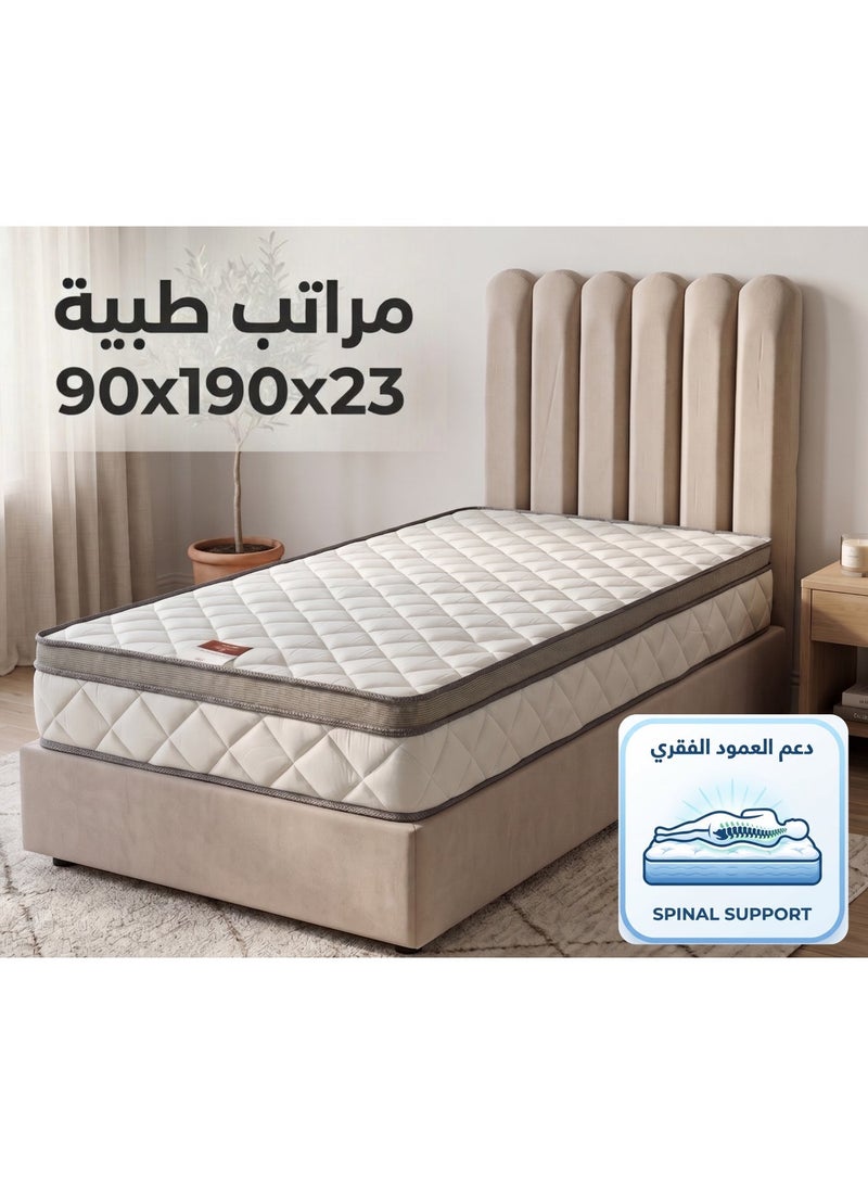 JEWELS HOME Medical Orthopedic Mattress 90×190×23 cm – Single Bed High-Density Foam, Back Support, Pressure-Relief with extra cushioning pillow top - Image 1