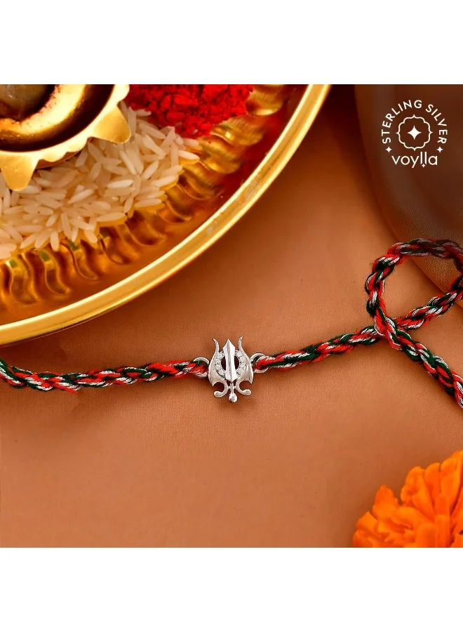 VOYLLA 925 Sterling Silver Precious Silver Thread Rakhi