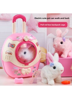 Generic Super Sheng Electric Children's Plush Rabbit Toy Calling Walking Puppy Kitten Trolley Box Cute Gift-Color:Mc965 Pet Portable Blue Bichon Frize-Specifications:Battery Screwdriver  - Image 3