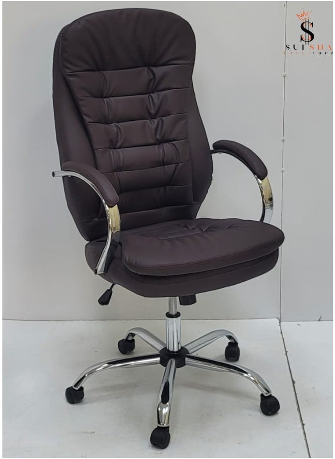 ALWASIT HOME Executive Ergonomic Office Chair Computer Desk Chair PU Leather Steel Structure Smooth lumbar support with adjustable Height 