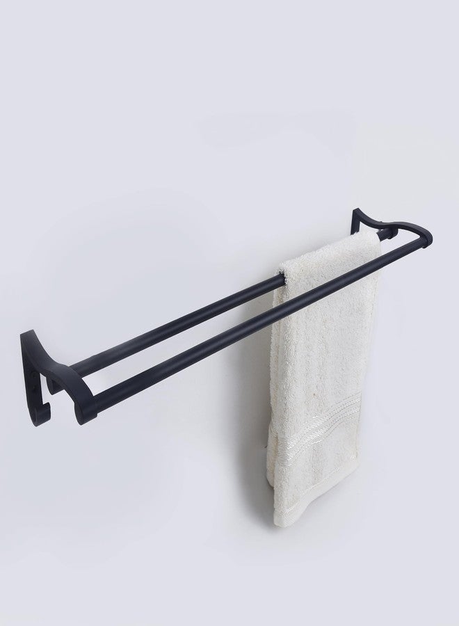 Pathavi Stainless Steel Towel Rack for Bathroom - Wall Mounted, Rust-Resistant Towel Bar for Bath & Kitchen - Space Saving Modern Towel Holder (24 Inch-Black Finish, Pack of 1) - Image 2