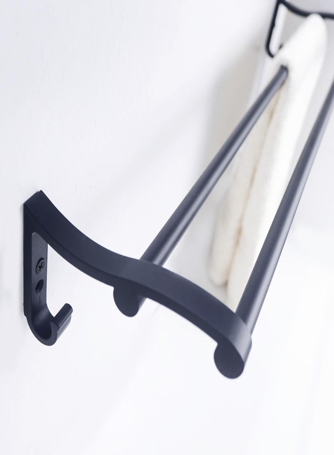 Pathavi Stainless Steel Towel Rack for Bathroom - Wall Mounted, Rust-Resistant Towel Bar for Bath & Kitchen - Space Saving Modern Towel Holder (24 Inch-Black Finish, Pack of 1) - Image 5