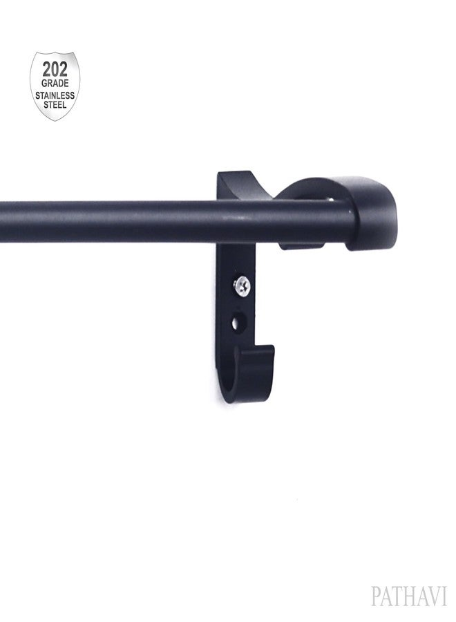 Pathavi Stainless Steel Towel Rack for Bathroom - Wall Mounted, Rust-Resistant Towel Bar for Bath & Kitchen - Space Saving Modern Towel Holder (24 Inch-Black Finish, Pack of 1) - Image 4