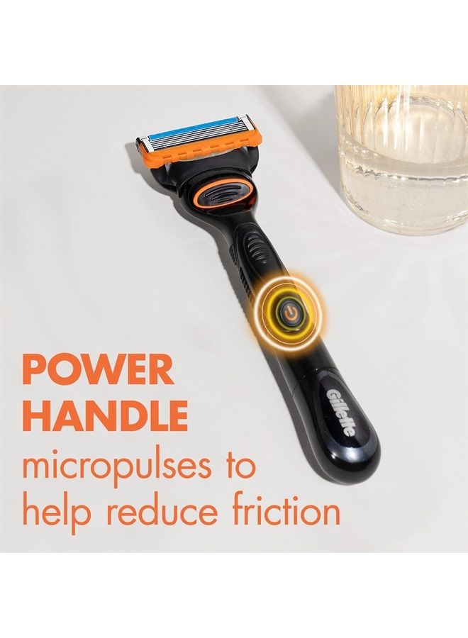 Gillette ماكينة حلاقة Fusion5 Power للرجال، ماكينة حلاقة واحدة من Gillette، عبوة واحدة من شفرات الحلاقة، بطارية واحدة