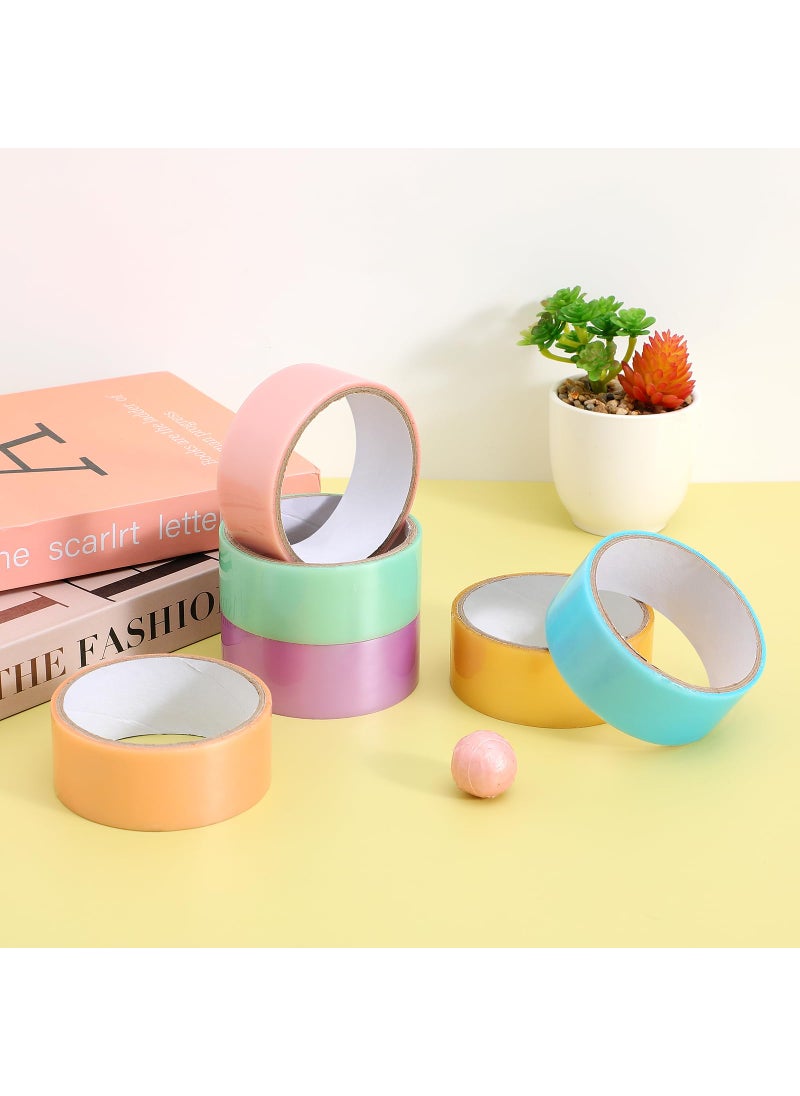 Toyvian 6 Rolls of Rainbow Colored Duct Tape, Kids Art Supplies Colored Tape, Tapes Roll Tape DIY Crafts, Candy Color Decompression Rolling Adhesive, Great for Packaging, Arts & Crafts  - Image 2