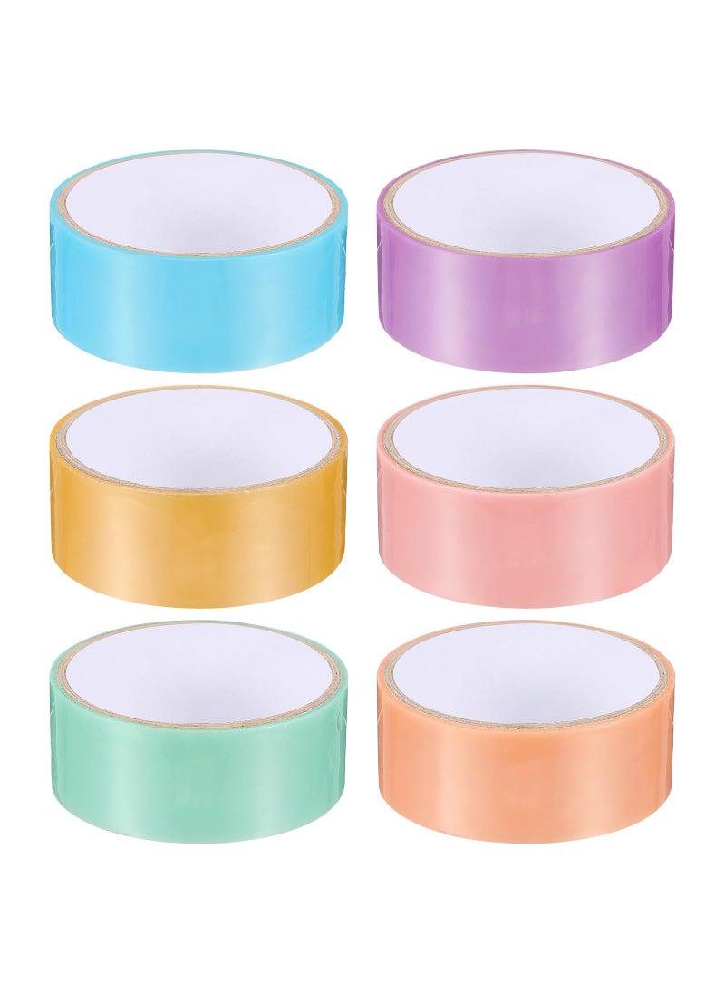Toyvian 6 Rolls of Rainbow Colored Duct Tape, Kids Art Supplies Colored Tape, Tapes Roll Tape DIY Crafts, Candy Color Decompression Rolling Adhesive, Great for Packaging, Arts & Crafts  - Image 1