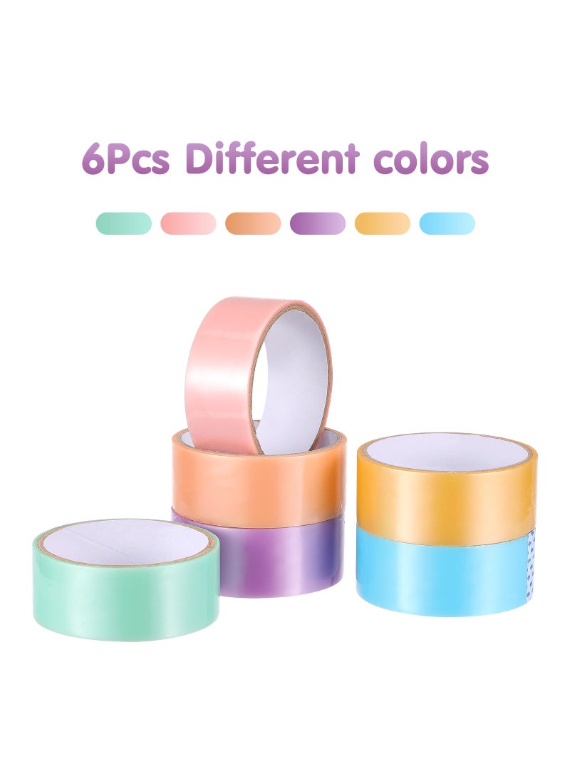 Toyvian 6 Rolls of Rainbow Colored Duct Tape, Kids Art Supplies Colored Tape, Tapes Roll Tape DIY Crafts, Candy Color Decompression Rolling Adhesive, Great for Packaging, Arts & Crafts  - Image 3