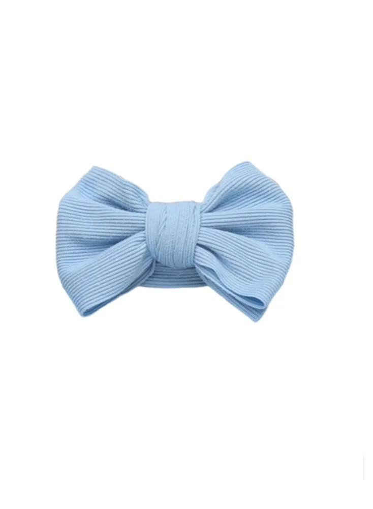 Bambimici Bambimici - Ava Small Ribbon Headband & Baby Bib Set - Baby Blue
