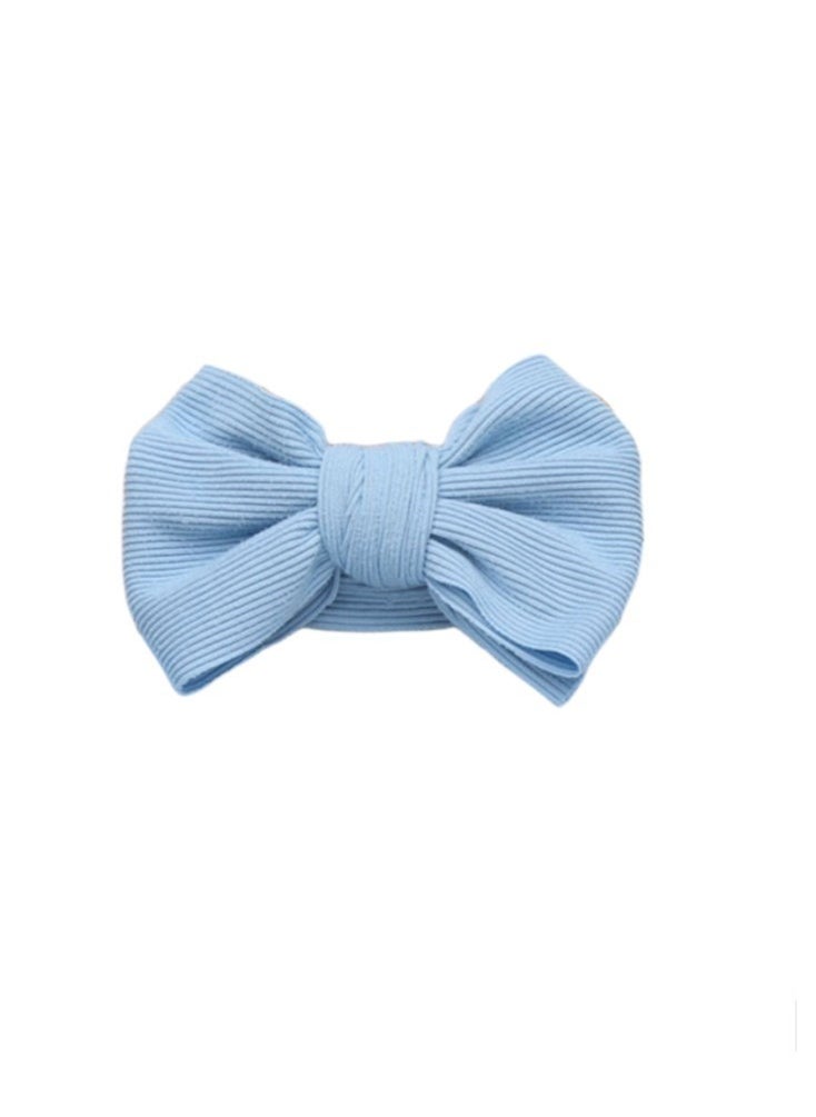 Bambimici Bambimici - Ava Small Ribbon Headband & Baby Bib Set - Baby Blue  - Image 2