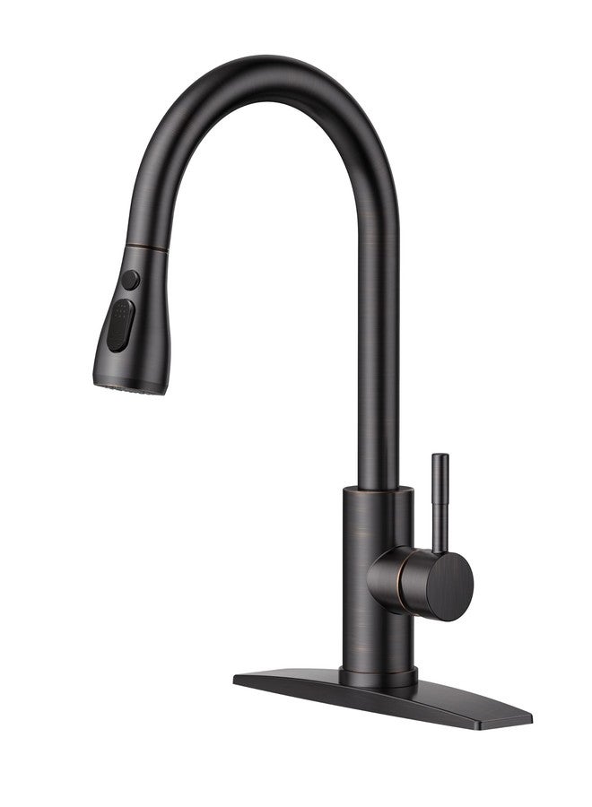 FORIOUS Kitchen Faucets, Kitchen Faucet with Pull Down Sprayer, High Arc Single Handle Stainless Steel Sink Faucets 1 or 3 Hole, Classic Kitchen Sink Faucets for Farmhouse Camper Laundry Rv Bar, ORB - Image 1
