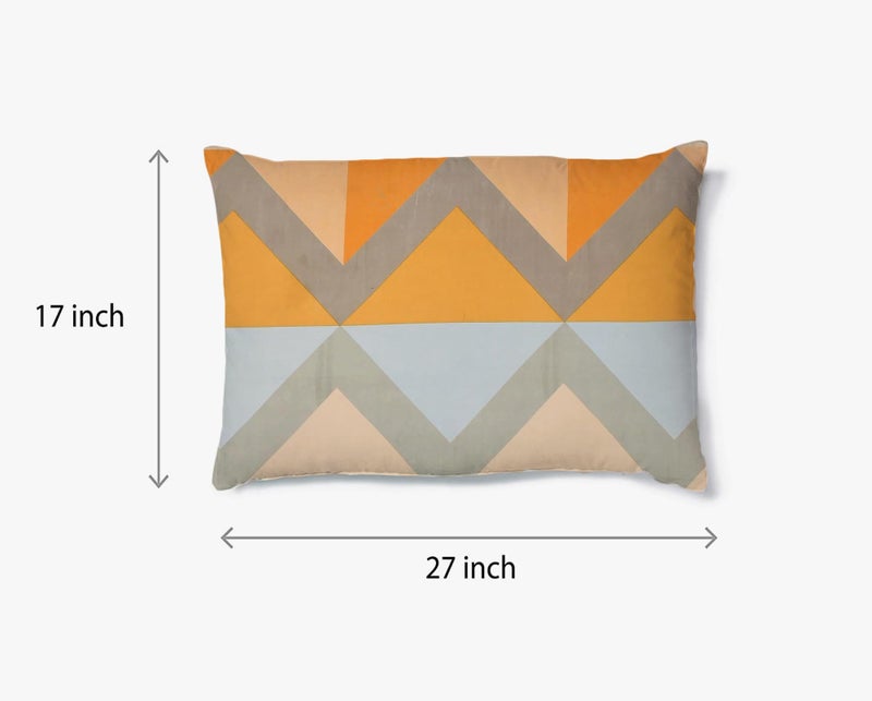 Filymore Flat Geometric Design bedsheet for Single Bed with 1 Pillow Cover -240 TC Pure Microfiber Single Bed Sheet/bedcover for Single Size Bed, Color Orange and Grey Color (90x60 inches) - Image 5