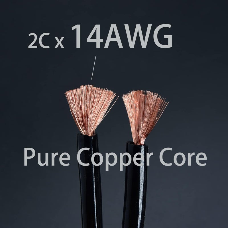 1pcs 10ft 14awg Premium Heavy Duty Braided Wire Dual Banana to babana Gold Plated Plug Speaker Cable OFC Oxygen-Free Copper - Image 2