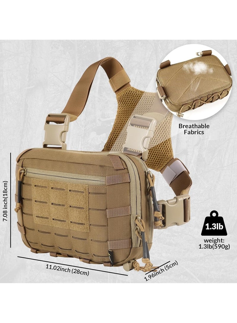 VOTAGOO VOTAGOO Tactical Chest Bag 2L Chest Rig Pouch with Compartment Adjustable Strap Outdoor  - Image 2