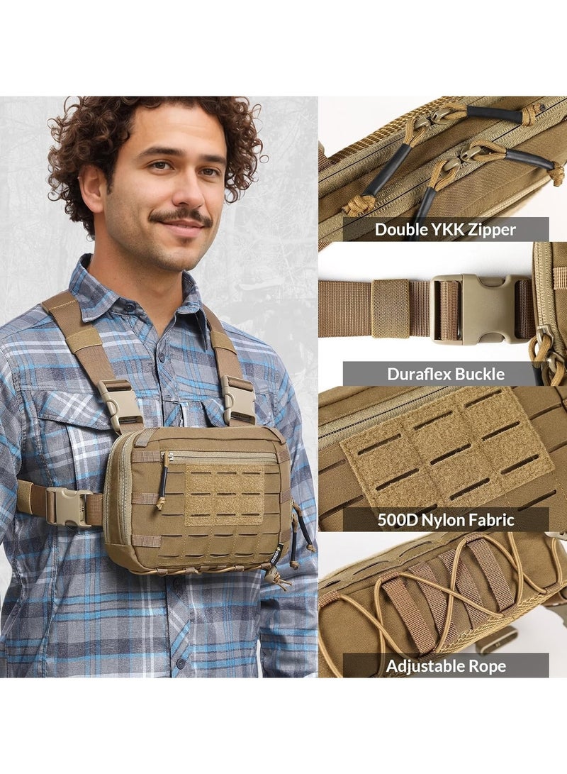 VOTAGOO VOTAGOO Tactical Chest Bag 2L Chest Rig Pouch with Compartment Adjustable Strap Outdoor  - Image 3