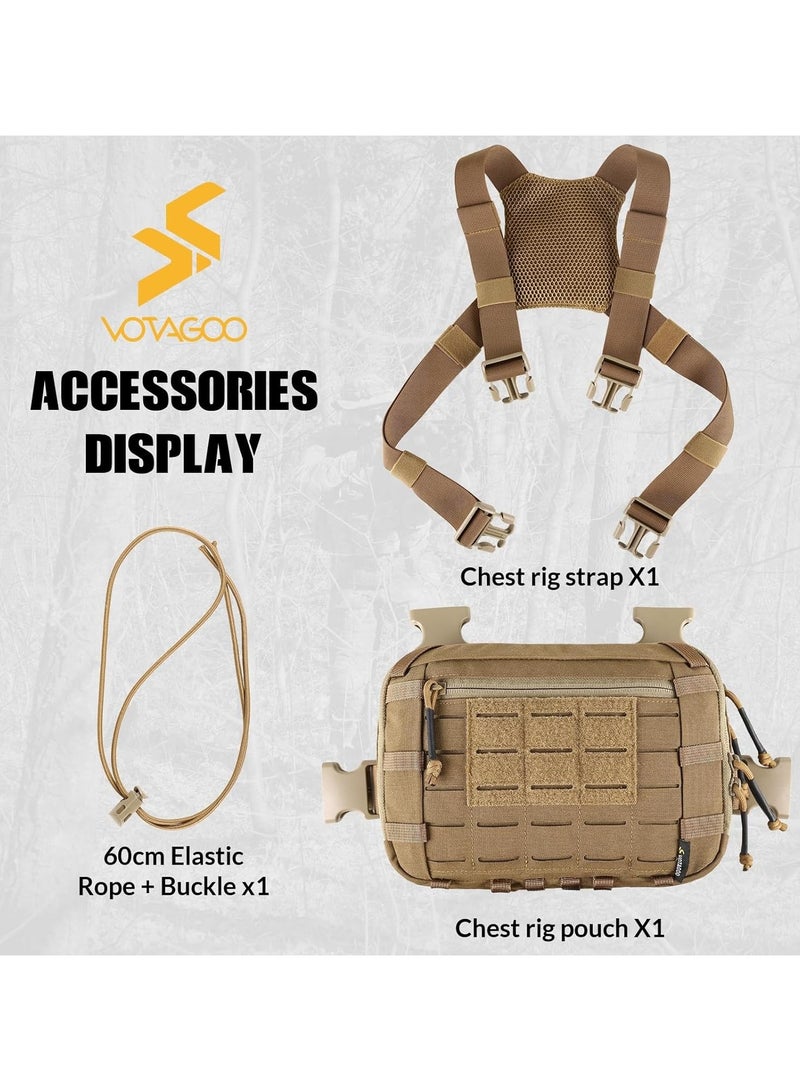VOTAGOO VOTAGOO Tactical Chest Bag 2L Chest Rig Pouch with Compartment Adjustable Strap Outdoor  - Image 5