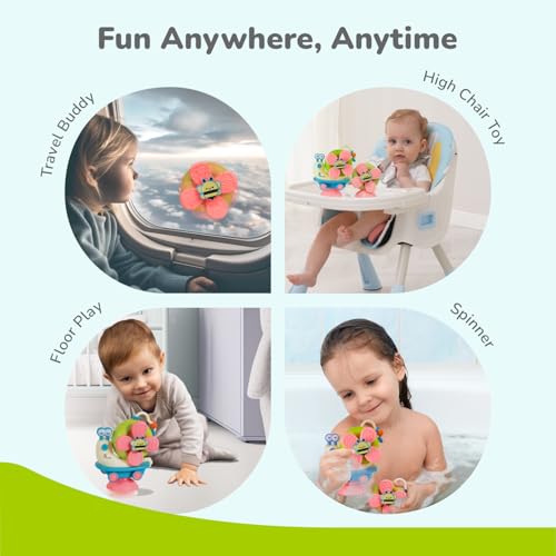R for Rabbit Orapple Spinster Toy for Baby 5-in-1 Suction Spinner, Rattle, Friction Car, Windmill & Sensory Play | BPA-Free, Safe & Durable | Interactive Learning Toys for 6+ Months Kids (Blue Cream) - Image 5