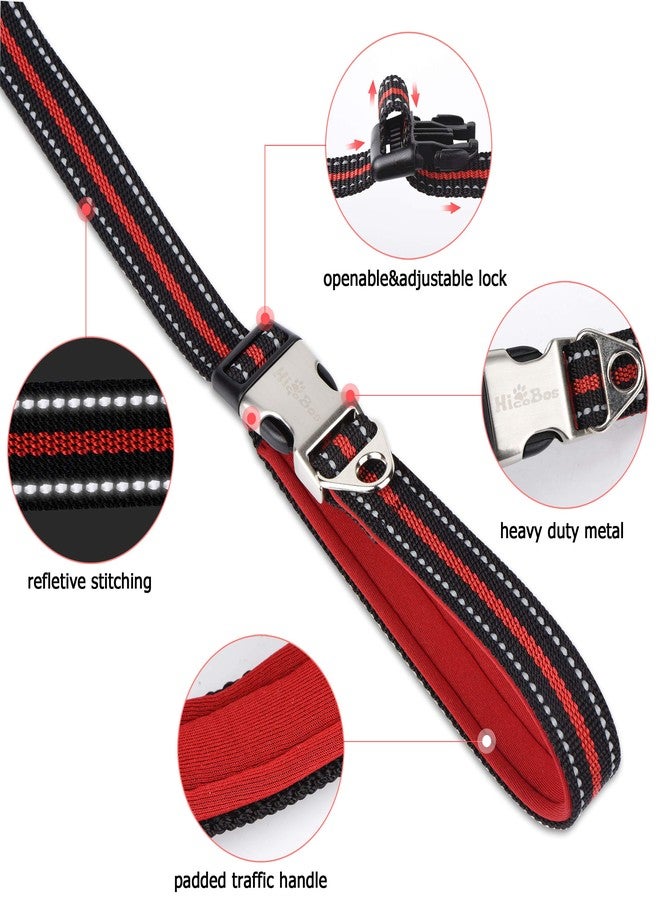 HICOBOS Dog Training Leash 6ft for Large Medium Dogs-2 Padded Traffic Handle Rope- Heavy Duty Shock Absorbing Bungee- Optional Hands Free for Dog Training, Walking, Jogging & Biking (Red) - Image 4