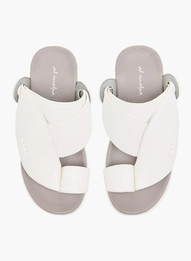 Al Waha Boys Textured Slip-On Arabic Sandals with Toe Loop Detail
