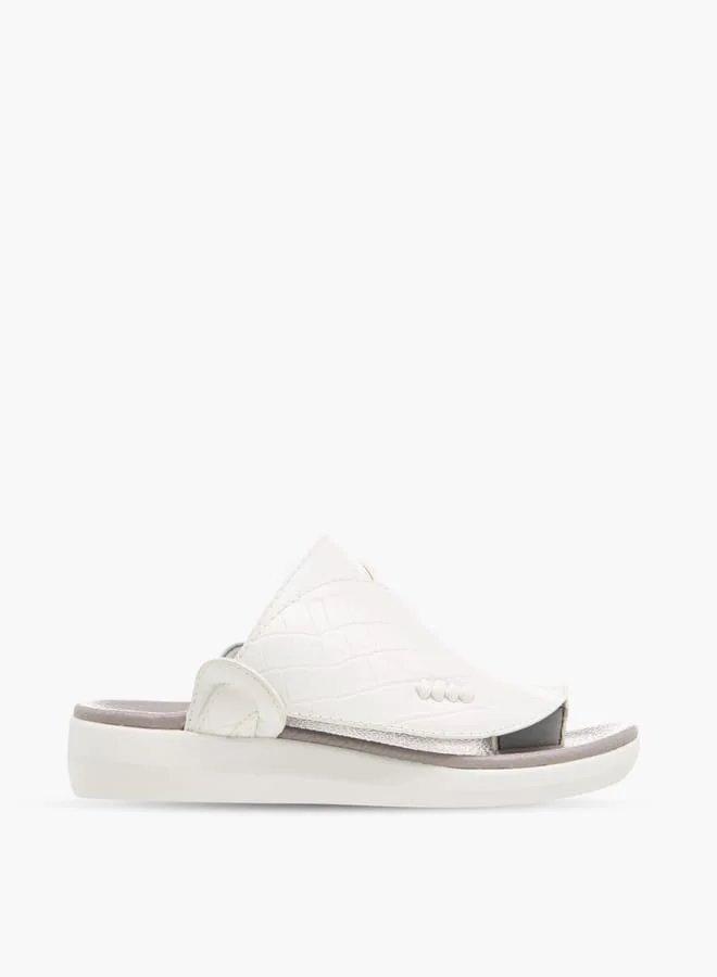 Al Waha Boys Textured Slip-On Arabic Sandals with Toe Loop Detail