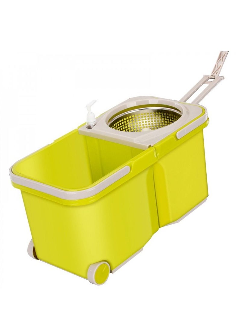 Hi homey - Split Bucket Mop with 2 Mop Heads-Green - Image 1
