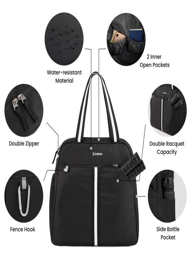 G4Free Pickleball Bag, Pickleball Bag Tote for Women and Men, Black - Image 5
