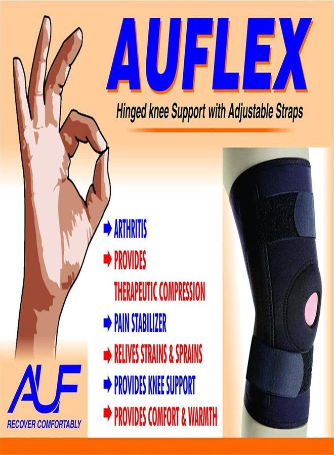 دعامة الركبة المفصلية من AuFlex، مفتوحة الرضفة، دعامة ركبة قابلة للتعديل، غطاء ركبة يسمح بالتهوية، مناسبة لالتهاب المفاصل، لتخفيف الألم، رياضية للرجال والنساء - مقاس متوسط - Image 2