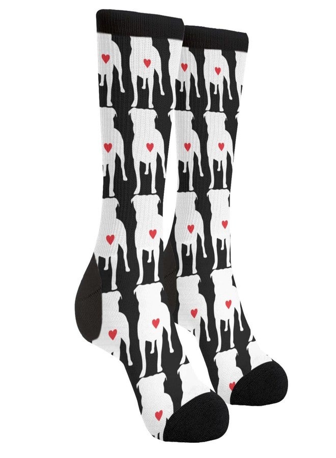 YISHOW Pitbull Dog Men's Unisex Novelty Crew Socks Fun Crazy Dress Socks - Image 1