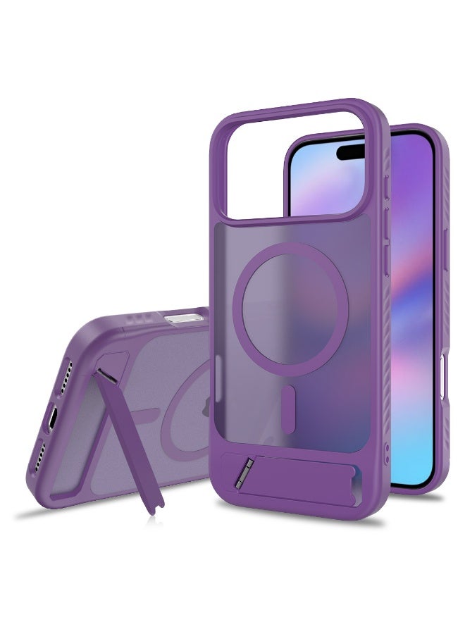 Magnetic Compatible with iPhone 17 Pro Max  Case, 【Built-in Invisible Kickstand】【Compatible with Mag-Safe】Slim Translucent Matte Phone Case  Slim Fit Military Grade Drop Protection Shockproof Anti-Fingerprint Phone Case, 6.9'' inch 2025 - Image 1