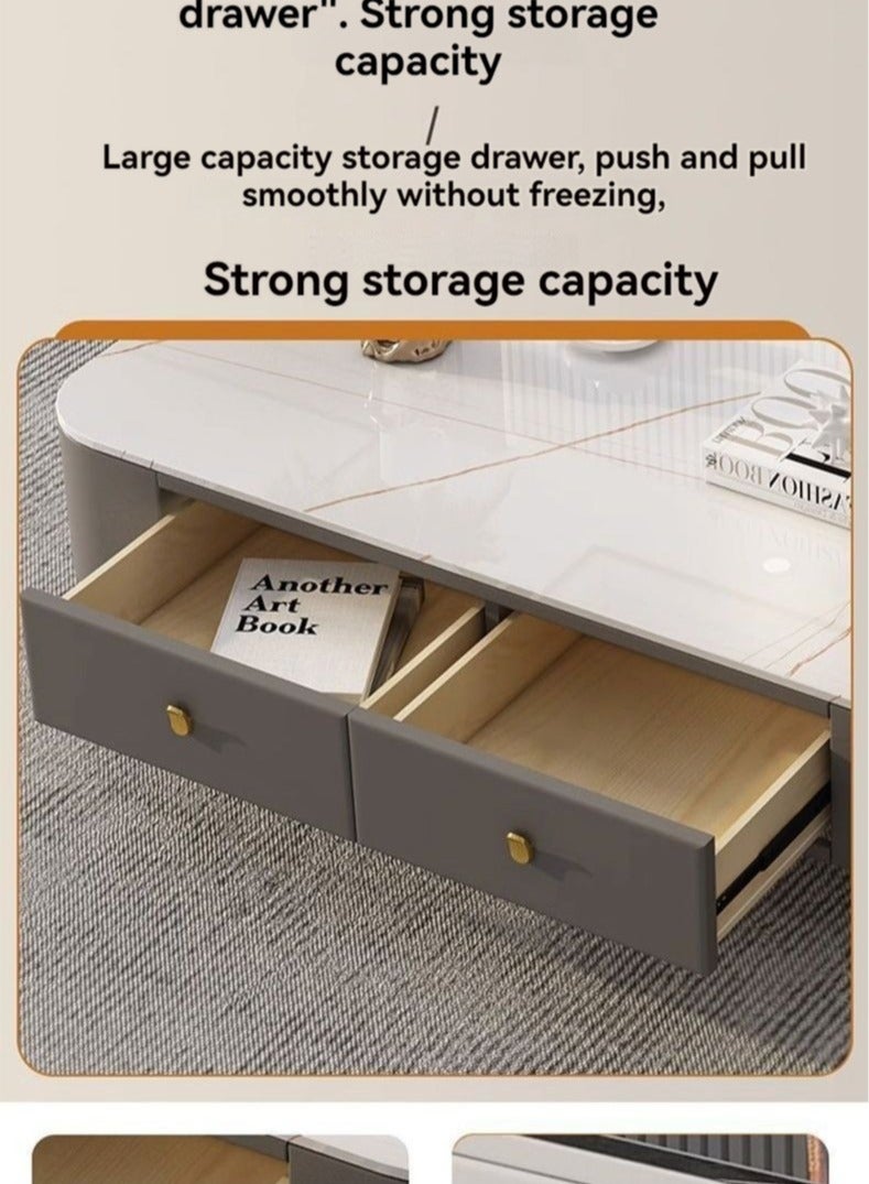 Generic Light Luxury Glass Tea Table Simple Small Family Living Room Modern Square Storage Tea Table Soft Bag TV Cabinet Combination  - Image 5