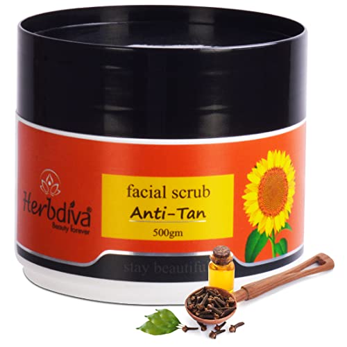 Herbdiva Anti-Tan Facial Scrub | 500g | Face & Body Scrub | Tan Removal & Blackheads | Enriched with Clove Oil & Glycerin | Deep Cleansing | Exfoliating Scrub | For All Skin Types - Image 1