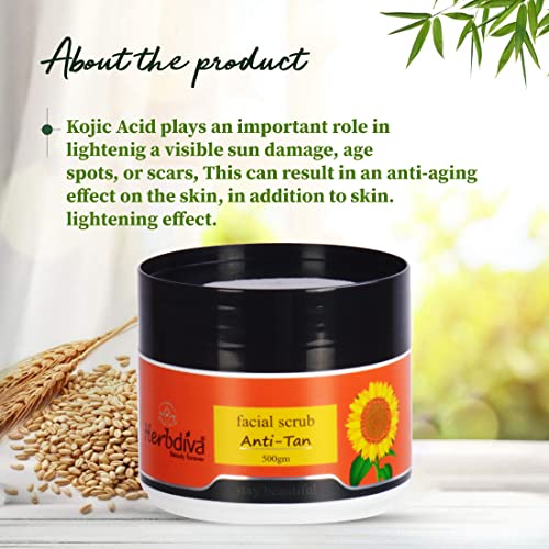 Herbdiva Anti-Tan Facial Scrub | 500g | Face & Body Scrub | Tan Removal & Blackheads | Enriched with Clove Oil & Glycerin | Deep Cleansing | Exfoliating Scrub | For All Skin Types - Image 5