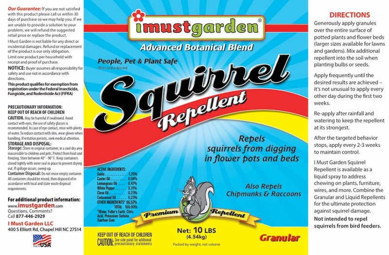 IMUSTGARDEN I Must Garden Squirrel Repellent - 3lb Granular - Stops Digging in Flower Pots and Beds - Image 2