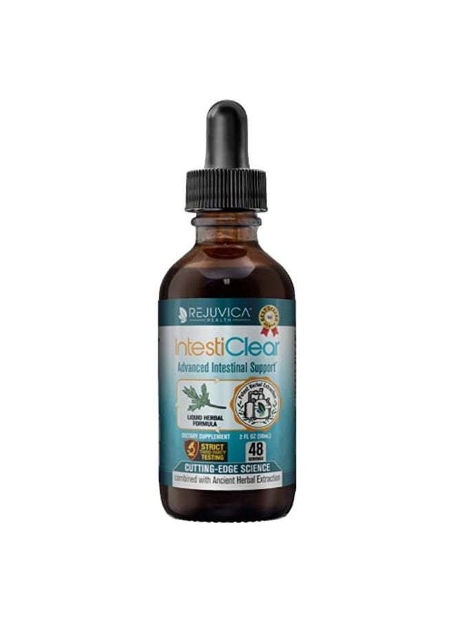 Rejuvica Health IntestiClear - Advanced Intestinal Cleanse Support for Humans - All-Natural Liquid Formula for 2X Absorption - Bonus Liver Support - Wormwood, Black Walnut, Ginger and More  - Image 1