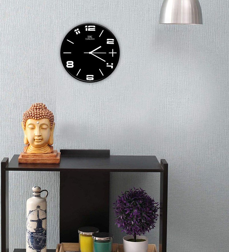 IIK COLLECTION 12-inch Designer Plastic Analogue Round WallClock for Home, Kitchen, Living Room, Bedroom, Office (30 cm x 30 cm x 6 cm) - Image 4