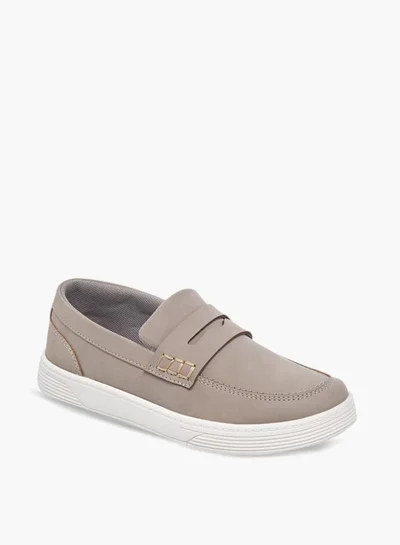 Mister Duchini Boys Solid Slip-On Loafers With Cutout Detail