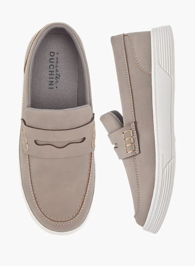 سيد دوتشيني Boys Solid Slip-On Loafers With Cutout Detail