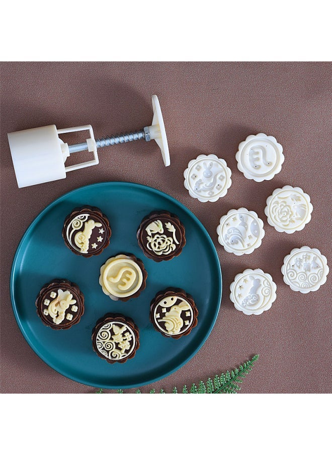 Moon Cake Mold Household Hand-pressed Green Bean Cake Model Printing Tool Embossed Pastry Ice Cream Flow Heart Baking 25g50g-Specifications  - Image 1