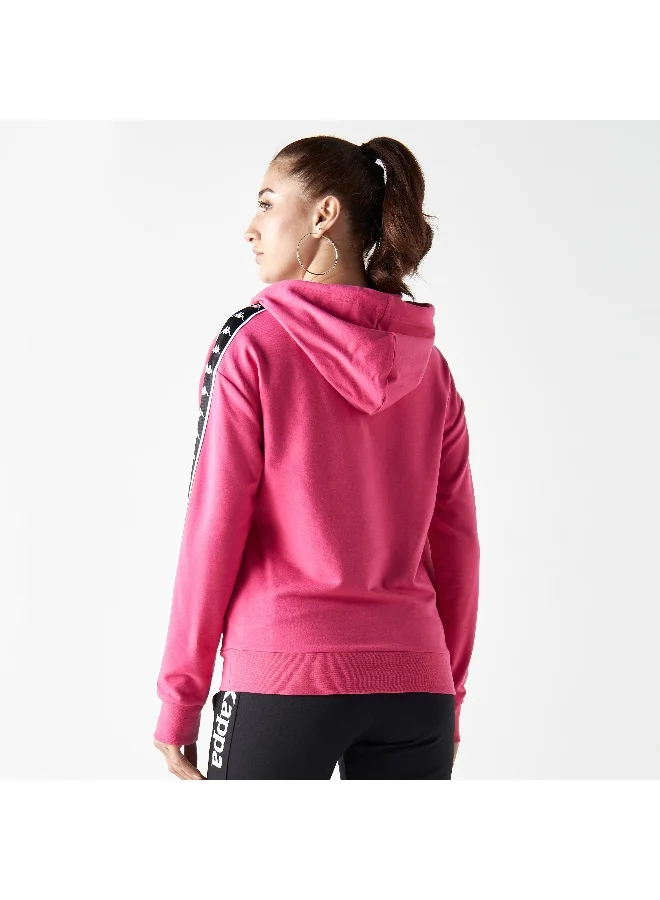 Kappa Kappa Logo Tape Detail Hoodie with Long Sleeves