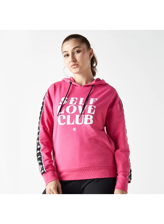 Kappa Kappa Logo Tape Detail Hoodie with Long Sleeves