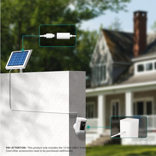 TUSITA 10 ft.USB-C Extension Cable - Compatible with Ring USB-C Solar Panels,Security Cameras - Image 4